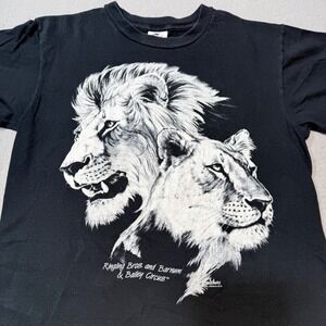 Vintage 1984‎ Ringling Bros Barnum Bailey Circus Lions Graphic T Shirt Harlequin
